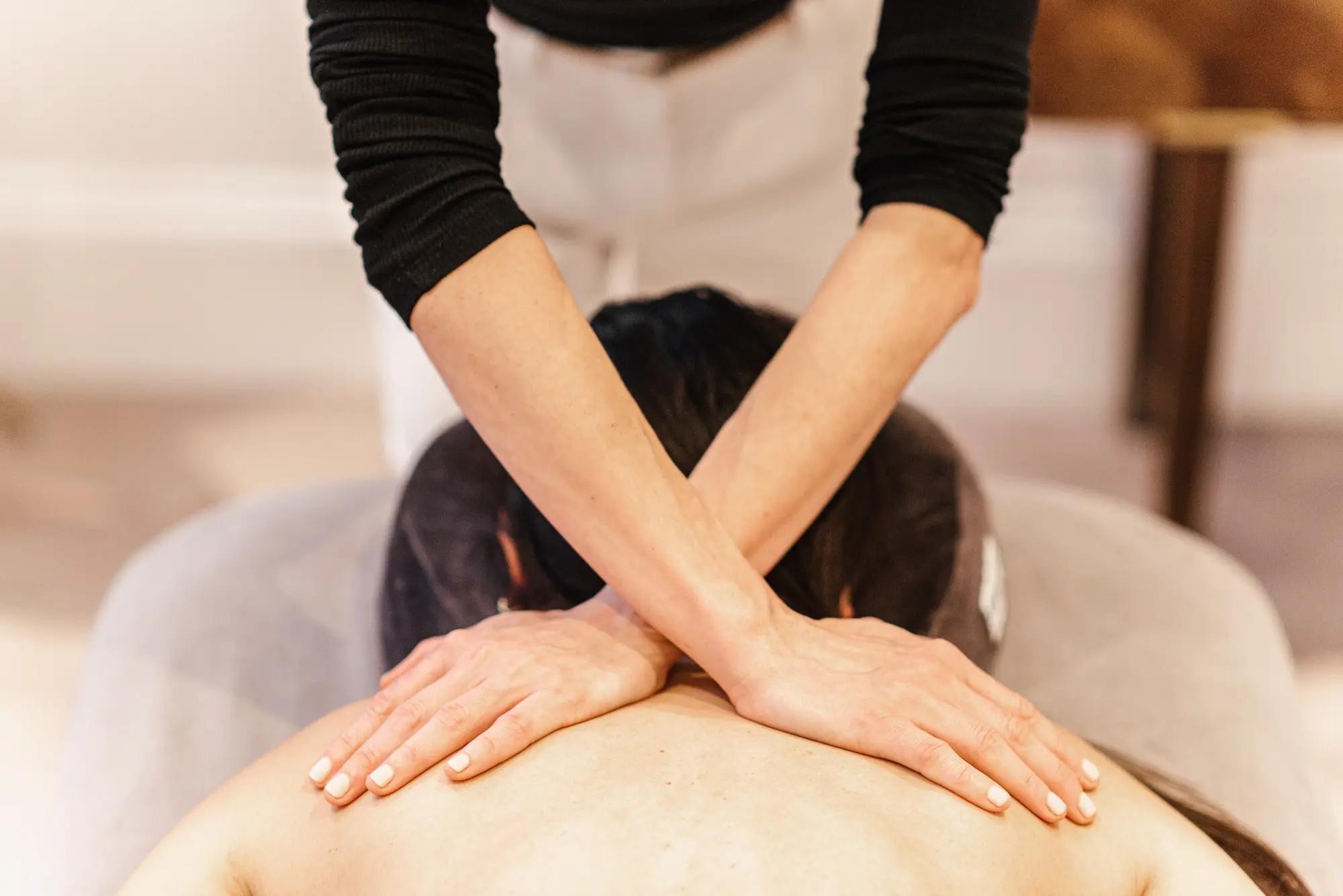 Marta massaging a client performing Myofascial Release Therapy