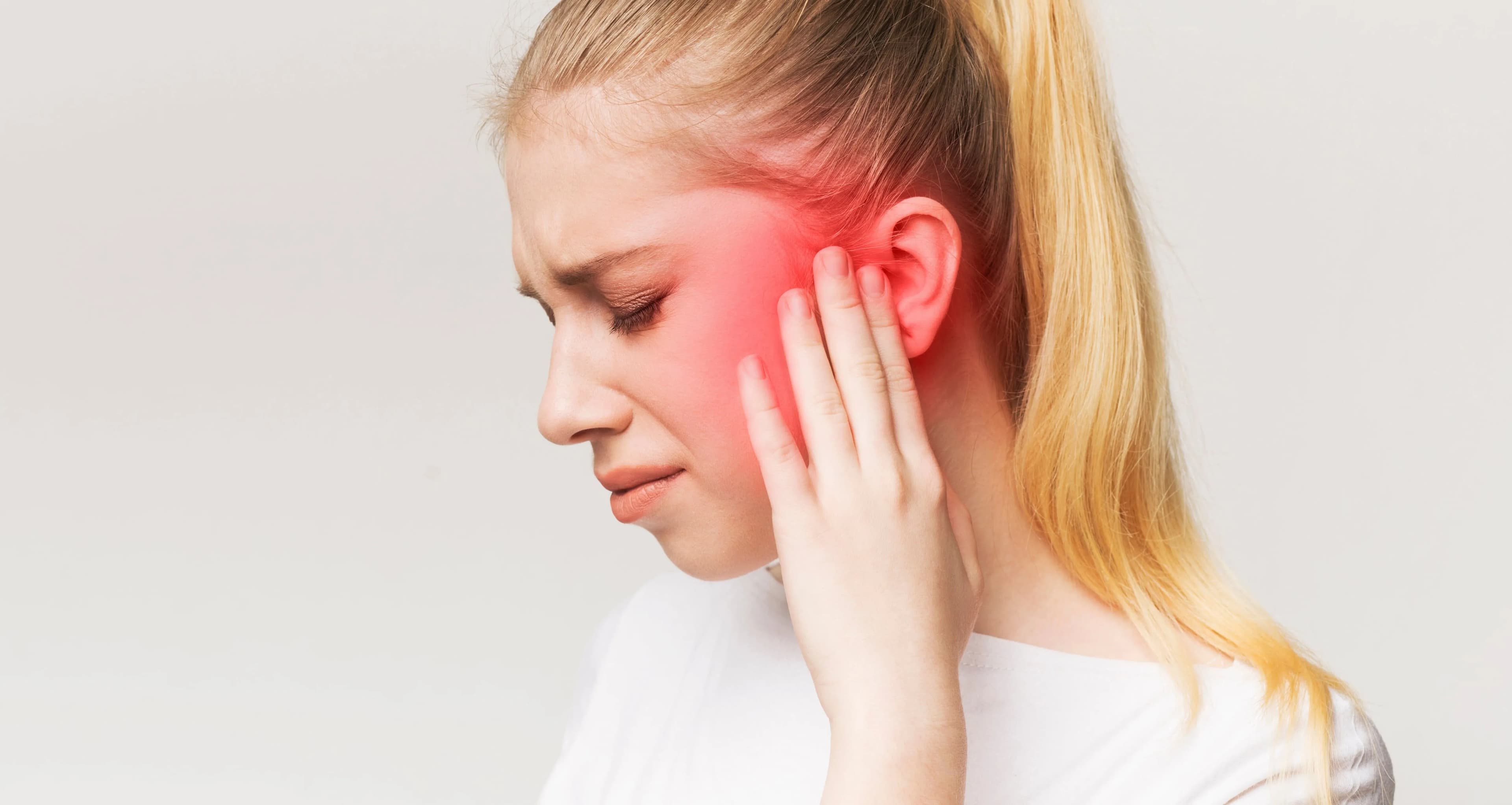 Woman with TMJ joint pain